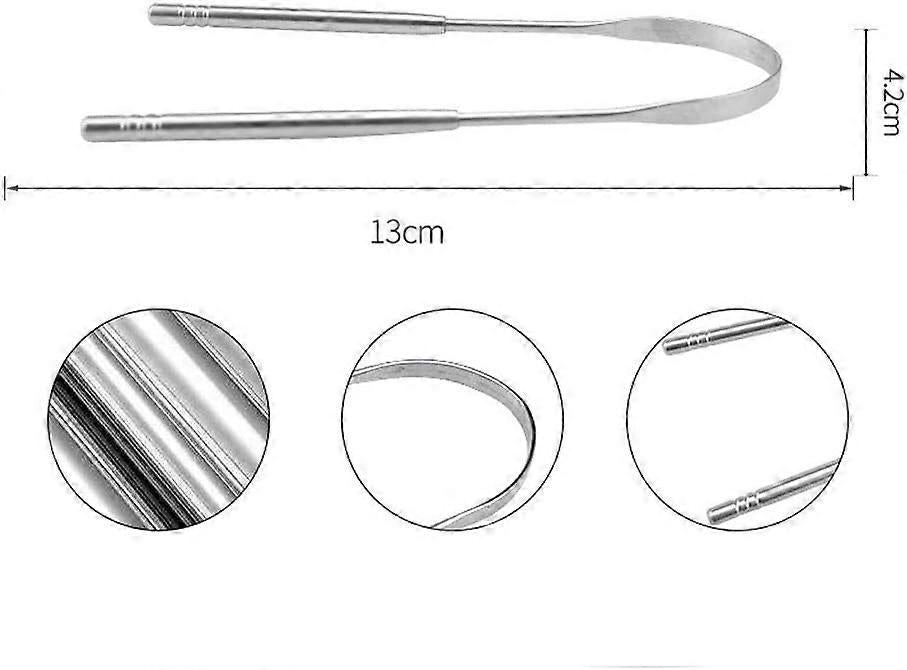 3PCS Practical Stainless Tongue Scrapers, Metal Tongue Cleaner for Oral Hygiene