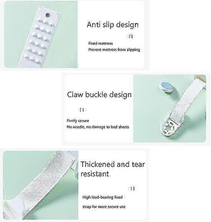 4PCS Adjustable Bed Sheet Clips, Universal Suspenders and Fasteners for Tight Fit