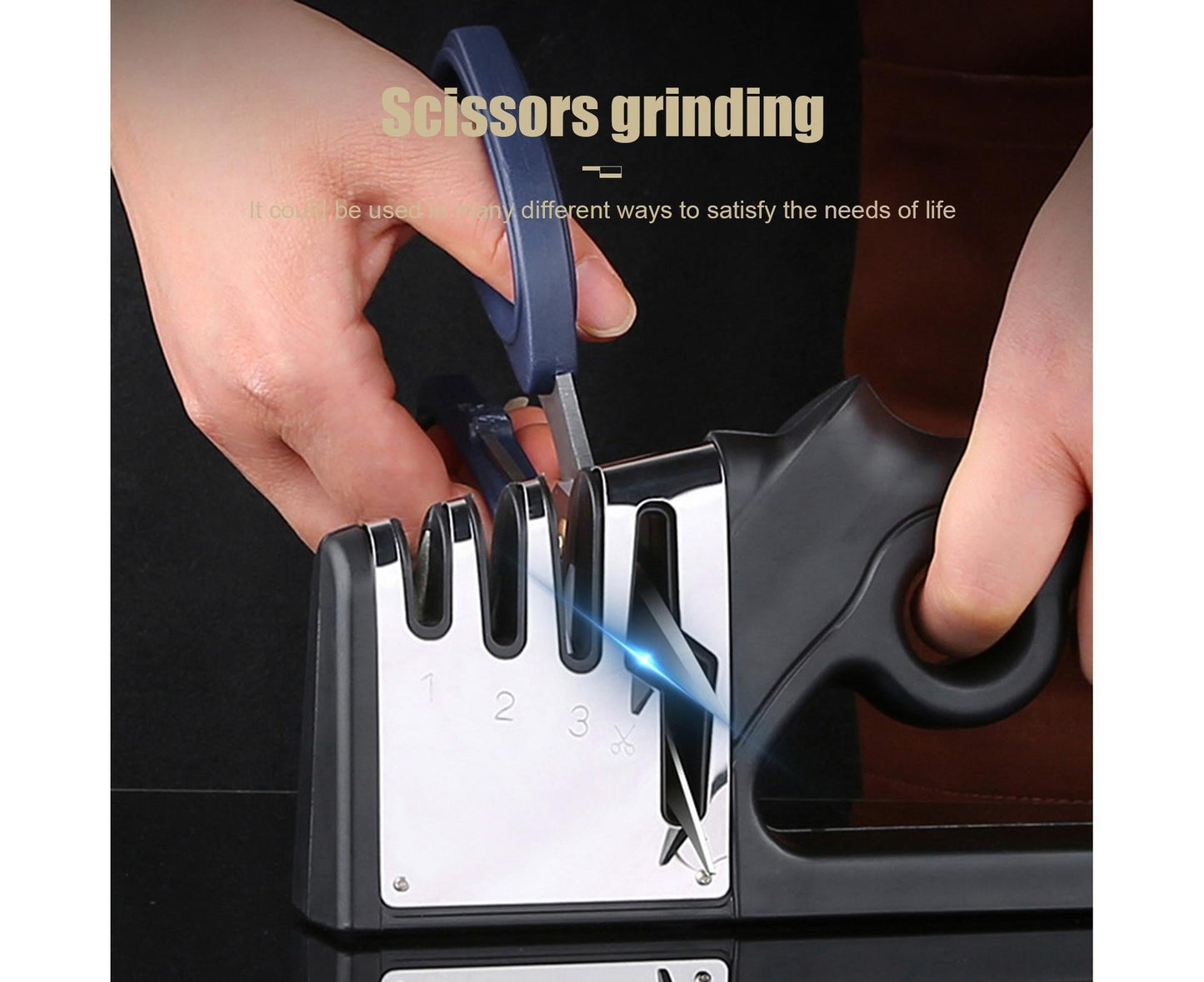 Cutter Sharpener Stainless Steel Whetstone-Black