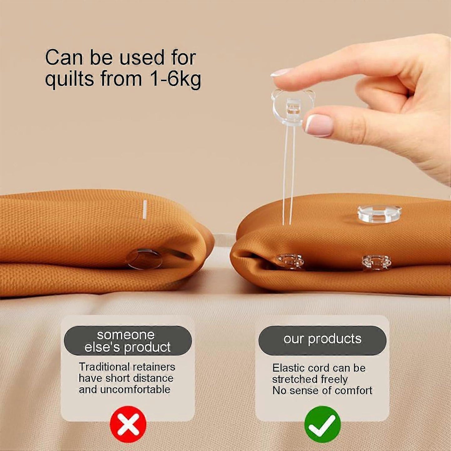 Bed Quilt Holder Clips, Anti-Movement Buckle for Sheets & Blankets