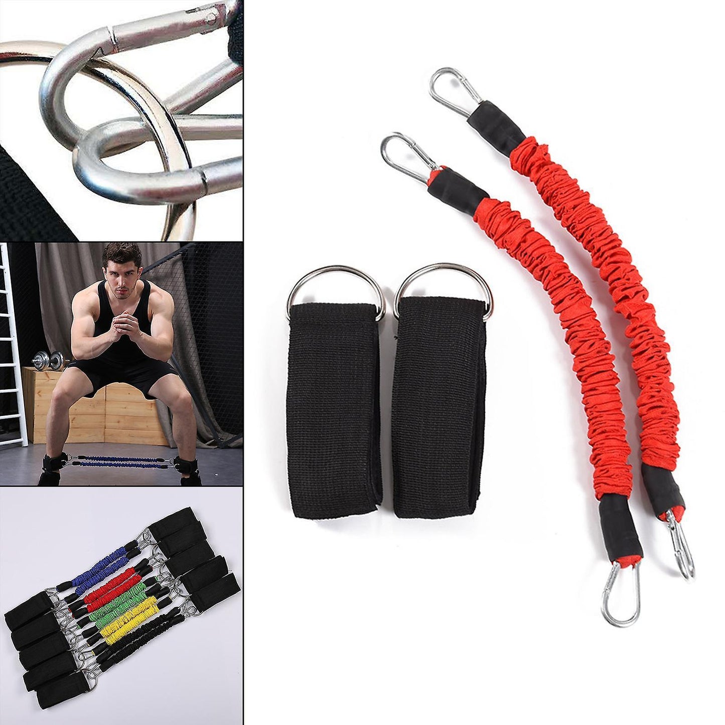 Red Resistance Bands Set for Leg Speed & Yoga Training