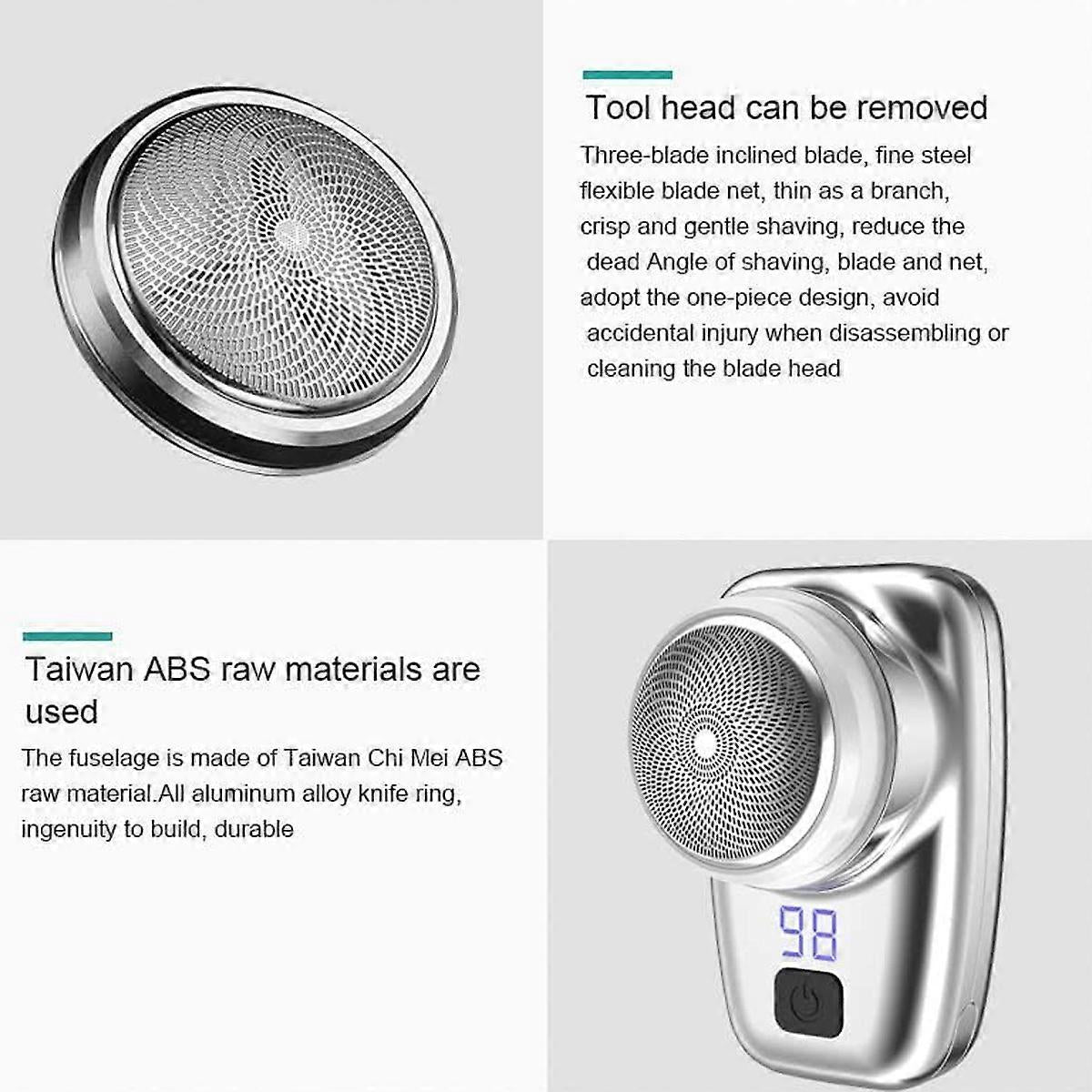 Mini Electric Shaver for Men, Portable Rechargeable Beard Razor