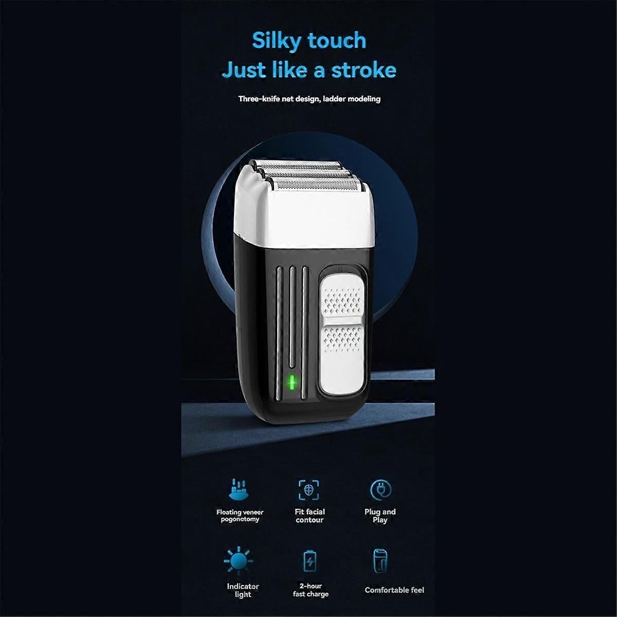 Men's Rechargeable Foil Shaver, 3-Mesh Electric Razor, Multifunctional Beard Trimmer