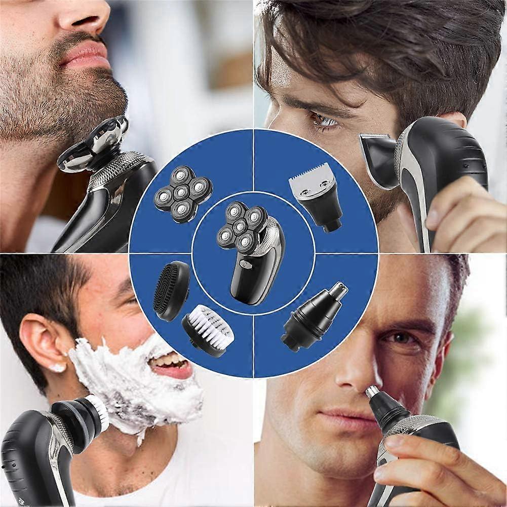 Rechargeable Bald Head Shaver for Men, USB Rotary Beard Trimmer, Waterproof