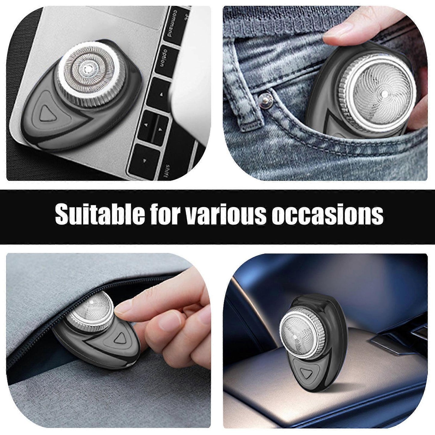 USB Mini Beard Shaver for Men, Portable Razor for Travel & Home