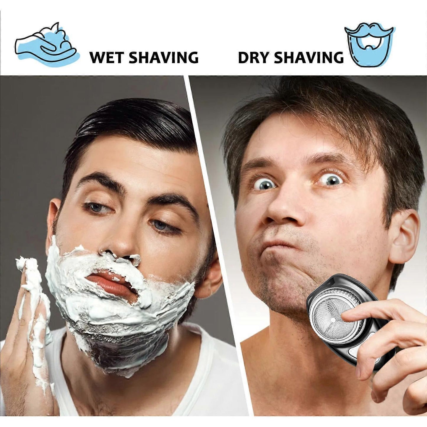USB Mini Beard Shaver for Men, Portable Razor for Travel & Home
