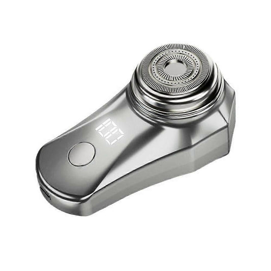 Silver USB Electric Shaver for Men, Compact Beard Razor