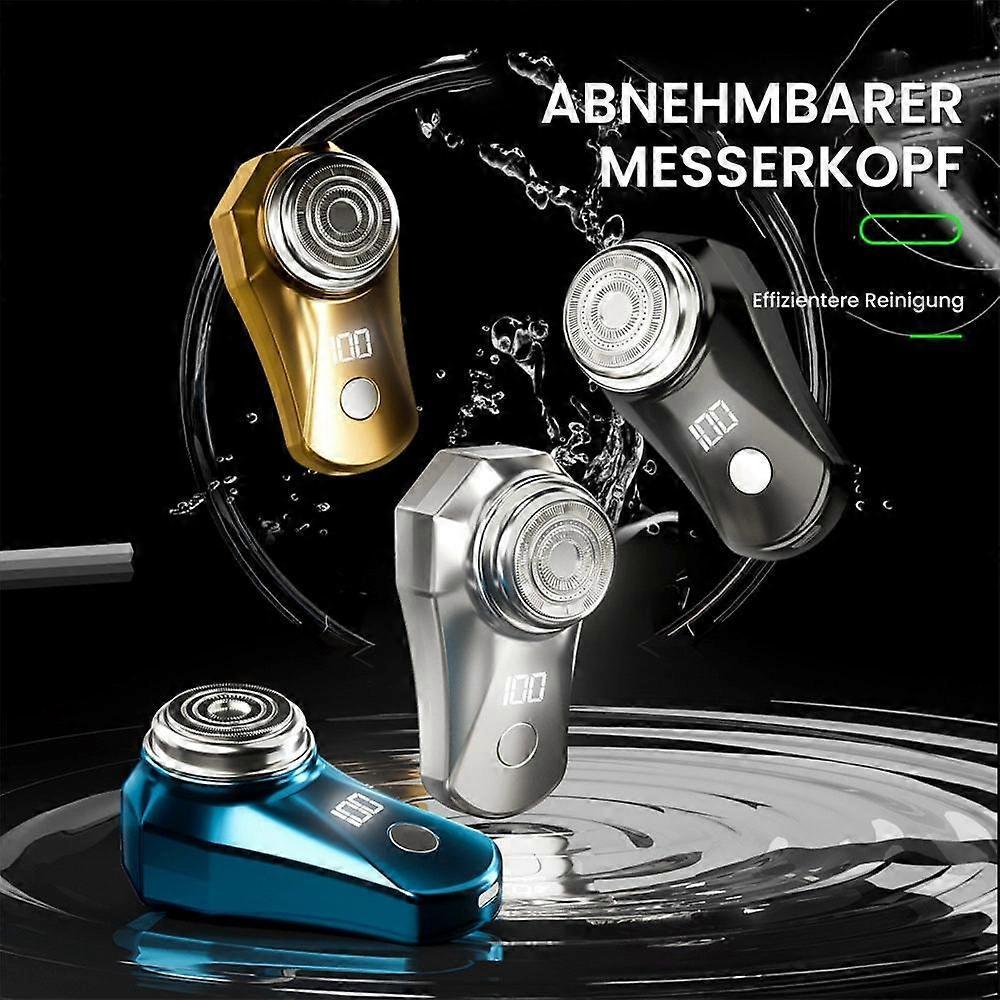 Silver USB Electric Shaver for Men, Compact Beard Razor