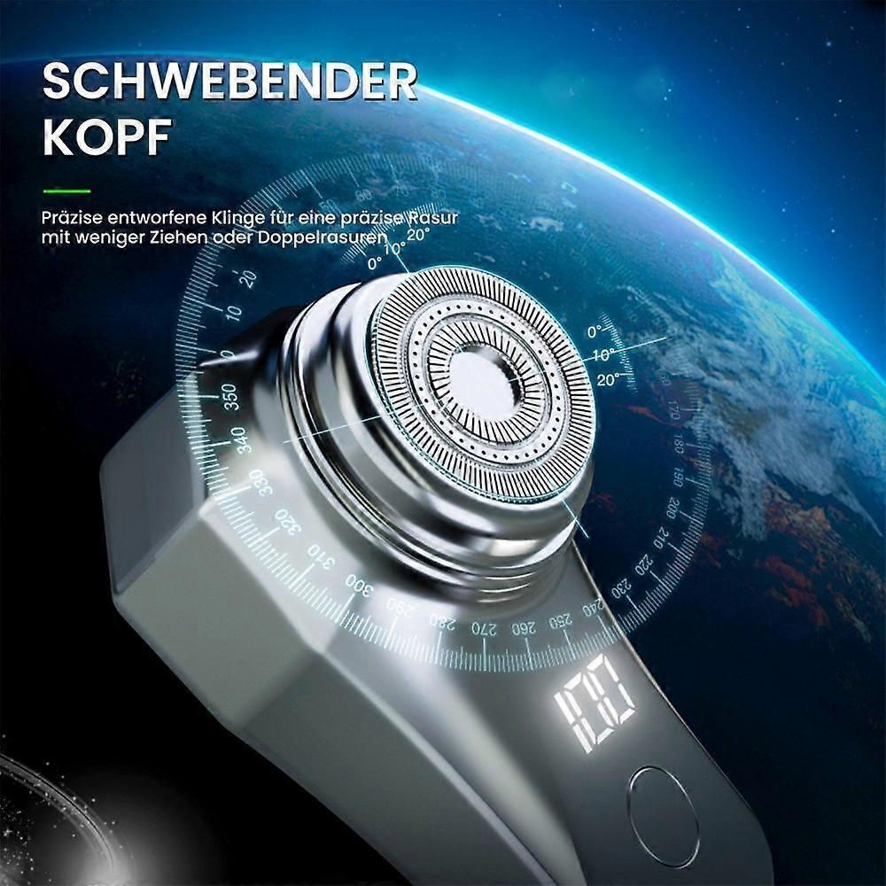 Silver USB Electric Shaver for Men, Compact Beard Razor
