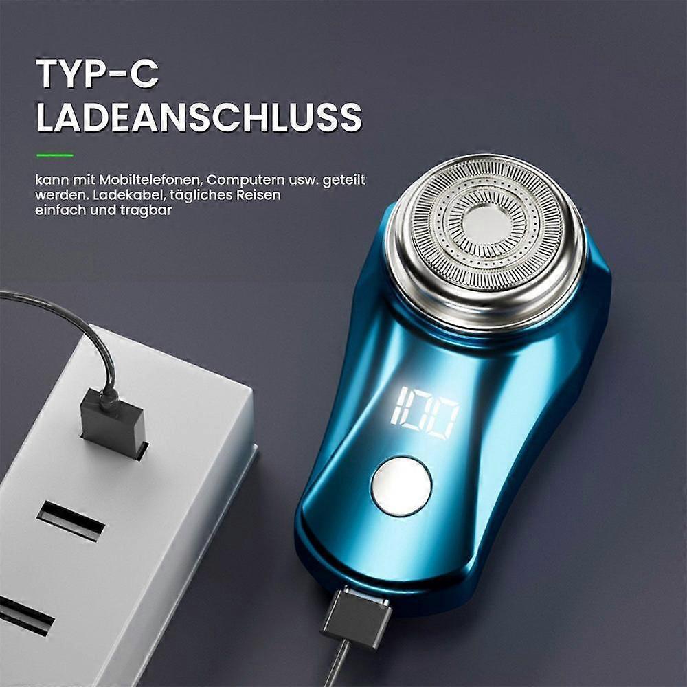Silver USB Electric Shaver for Men, Compact Beard Razor