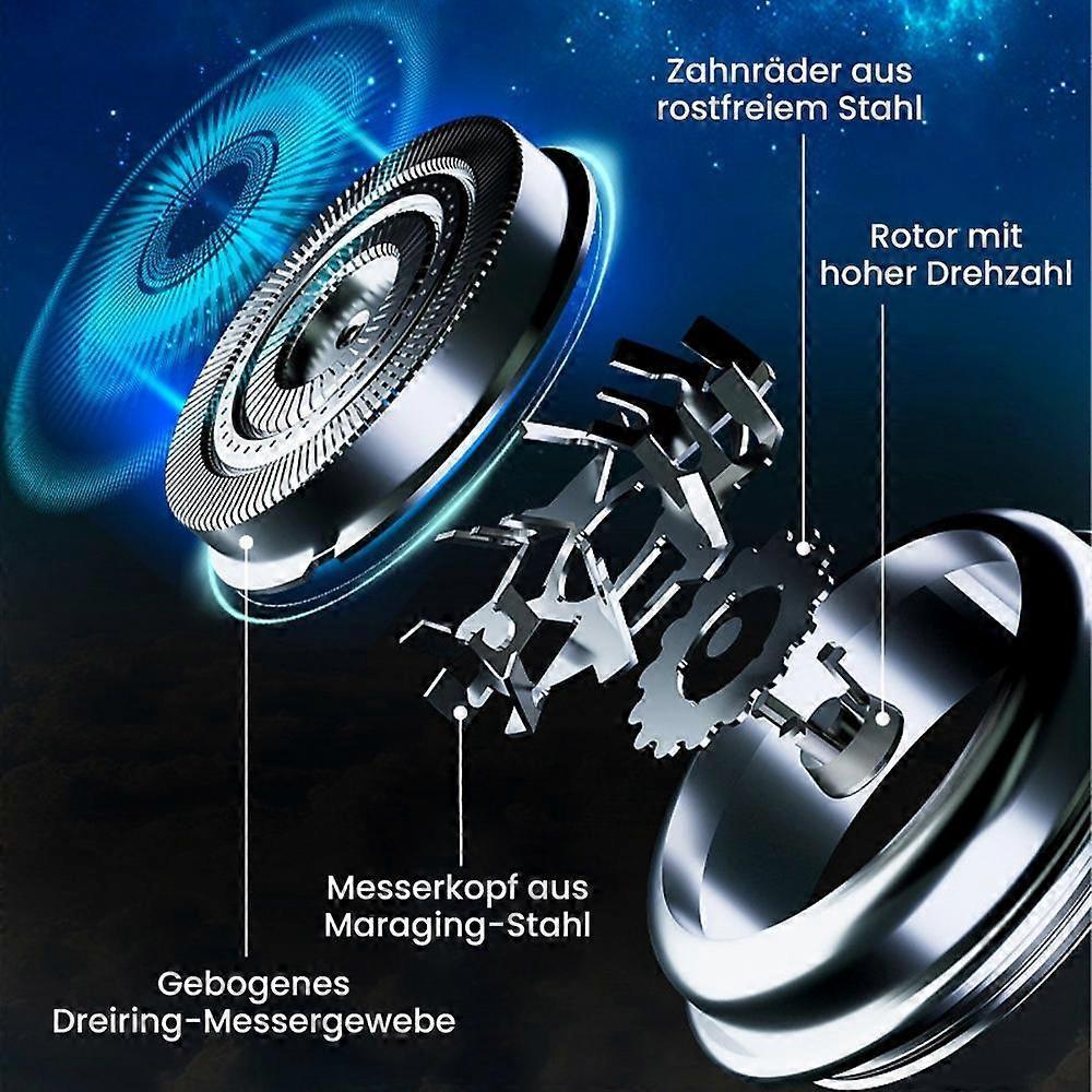 Silver USB Electric Shaver for Men, Compact Beard Razor