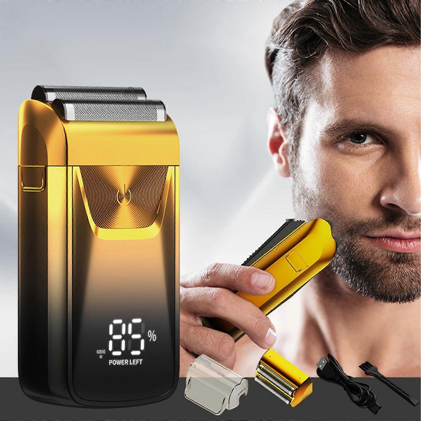 5-in-1 Bald Shaver for Men, LED Display, 3-Speed Electric Beard Razor