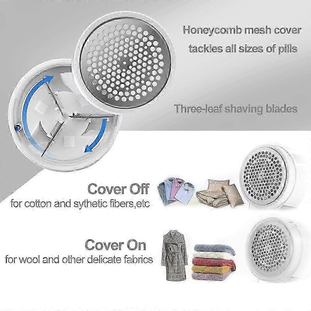 Large Electric Fluff Shaver, White Lint Remover for Clothes