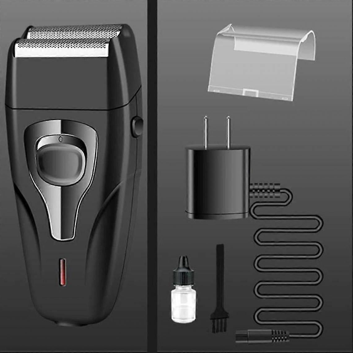 Heavy-Duty Rechargeable Shaver for Men, Face Care Grooming Razor, Black