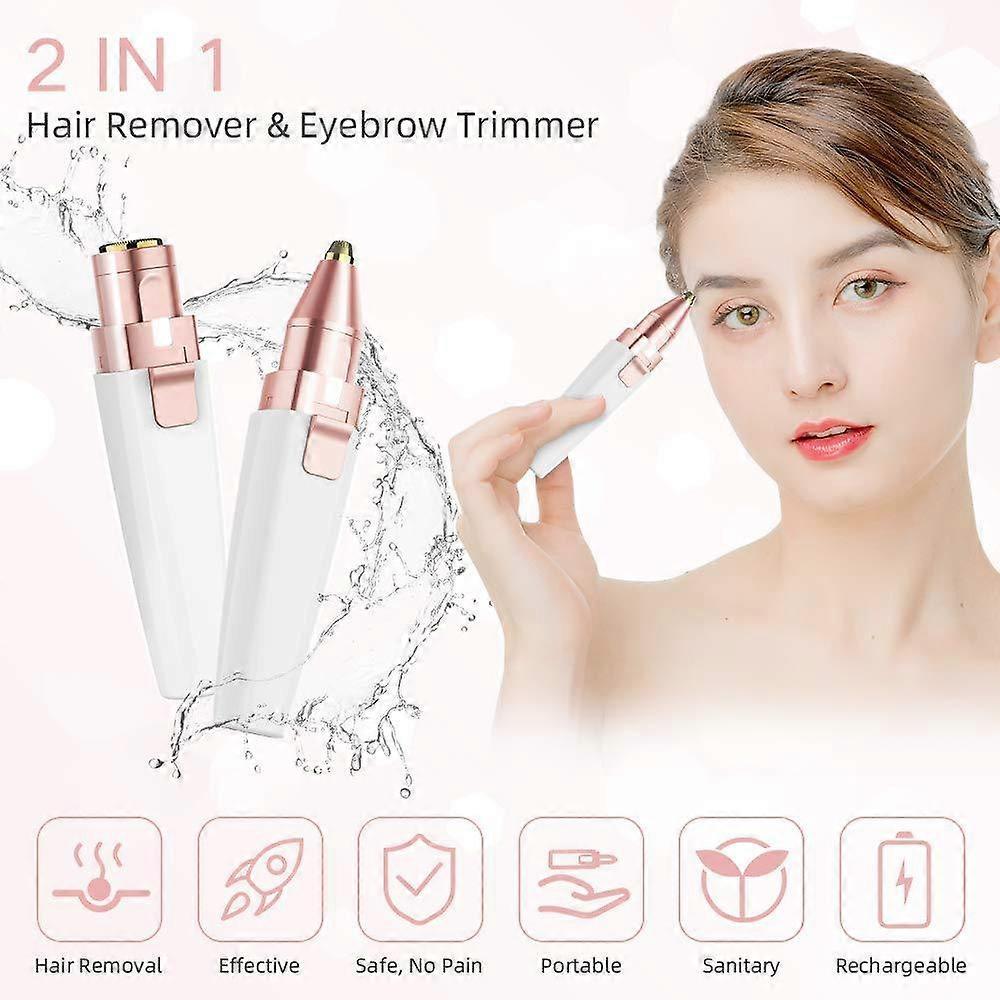2-in-1 USB Eyebrow Shaver, Electric Facial Trimmer