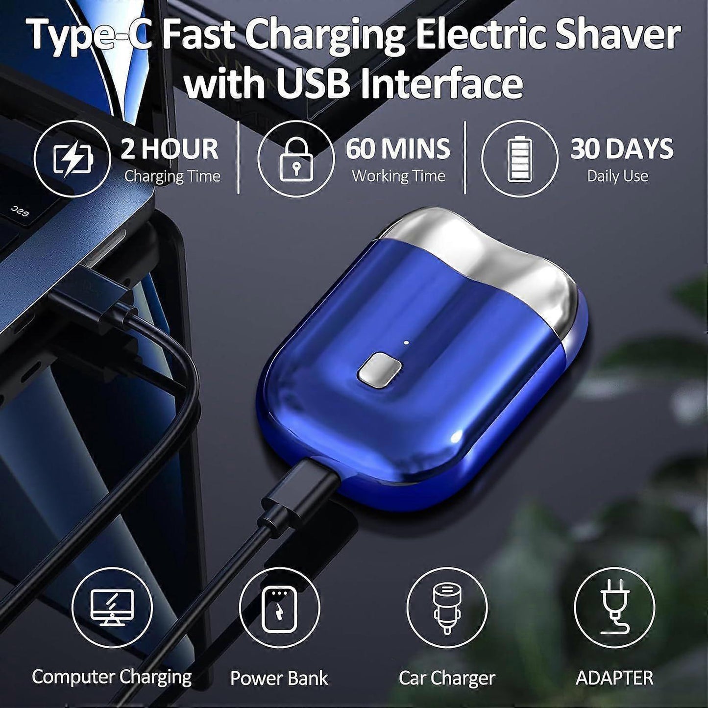 USB Portable Beard Shaver for Men, Mini Cordless Electric Razor