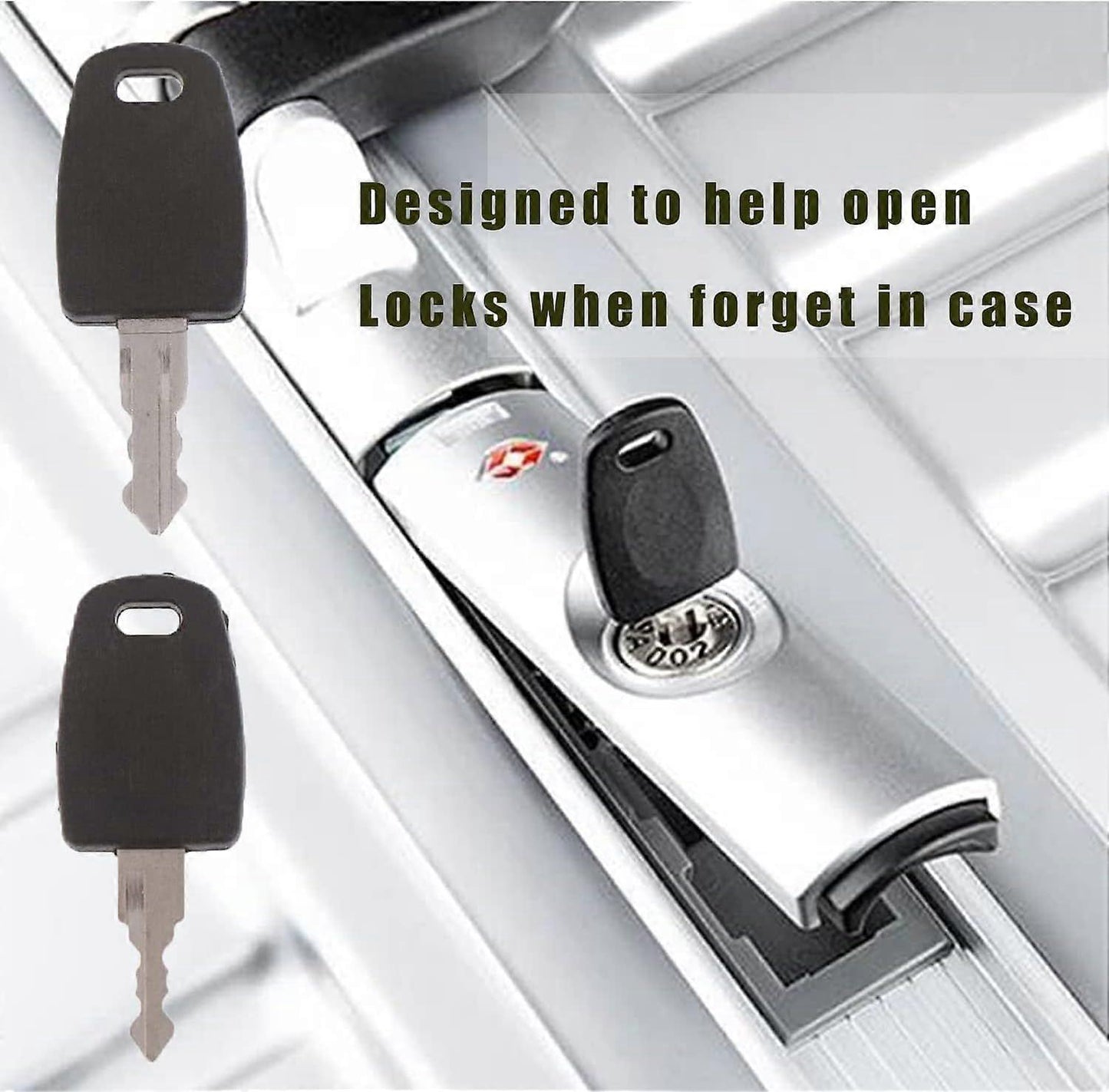 2 Keys for Master Luggage Locks - Universal Key Replacement Set