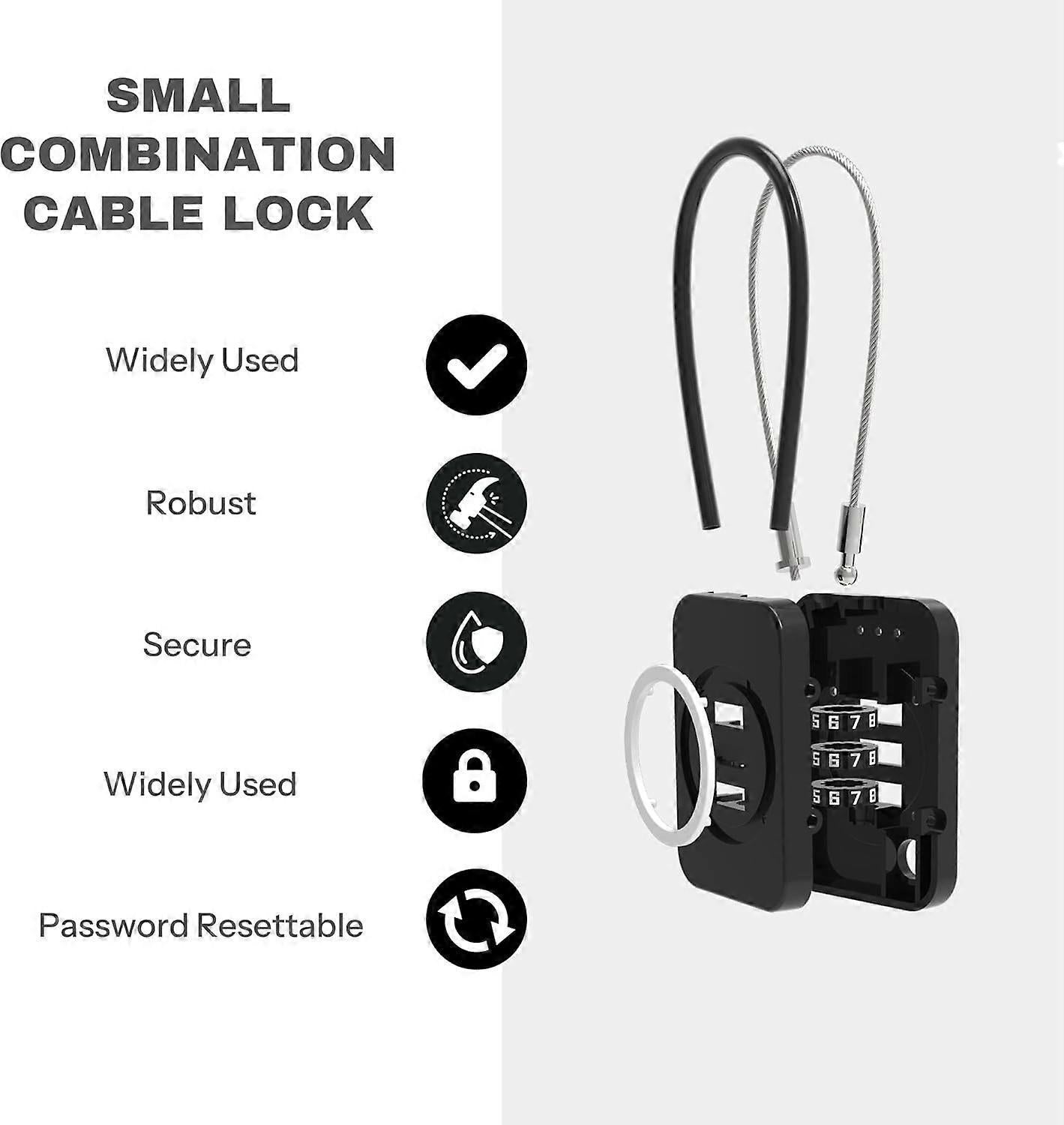 Premium Cable Combo Lock - Coded Travel Lock for Luggage