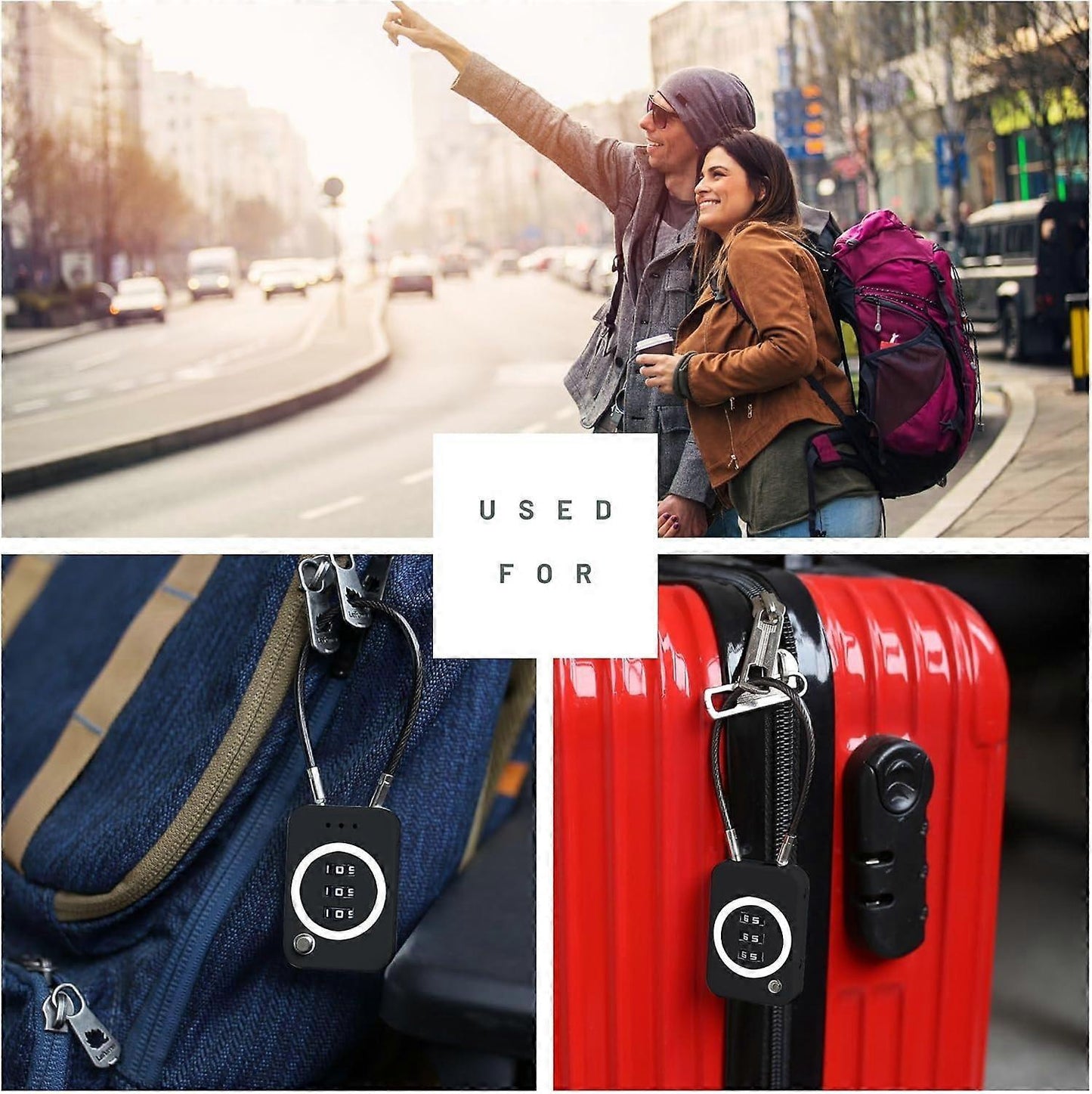 Premium Cable Combo Lock - Coded Travel Lock for Luggage
