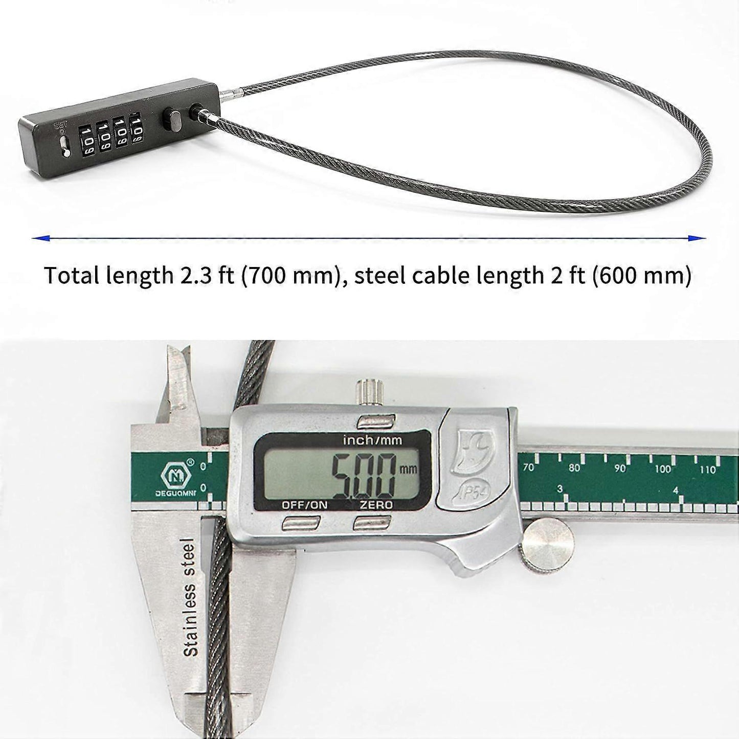 Steel Cable Combo Lock - Weatherproof Travel Luggage Security Lock