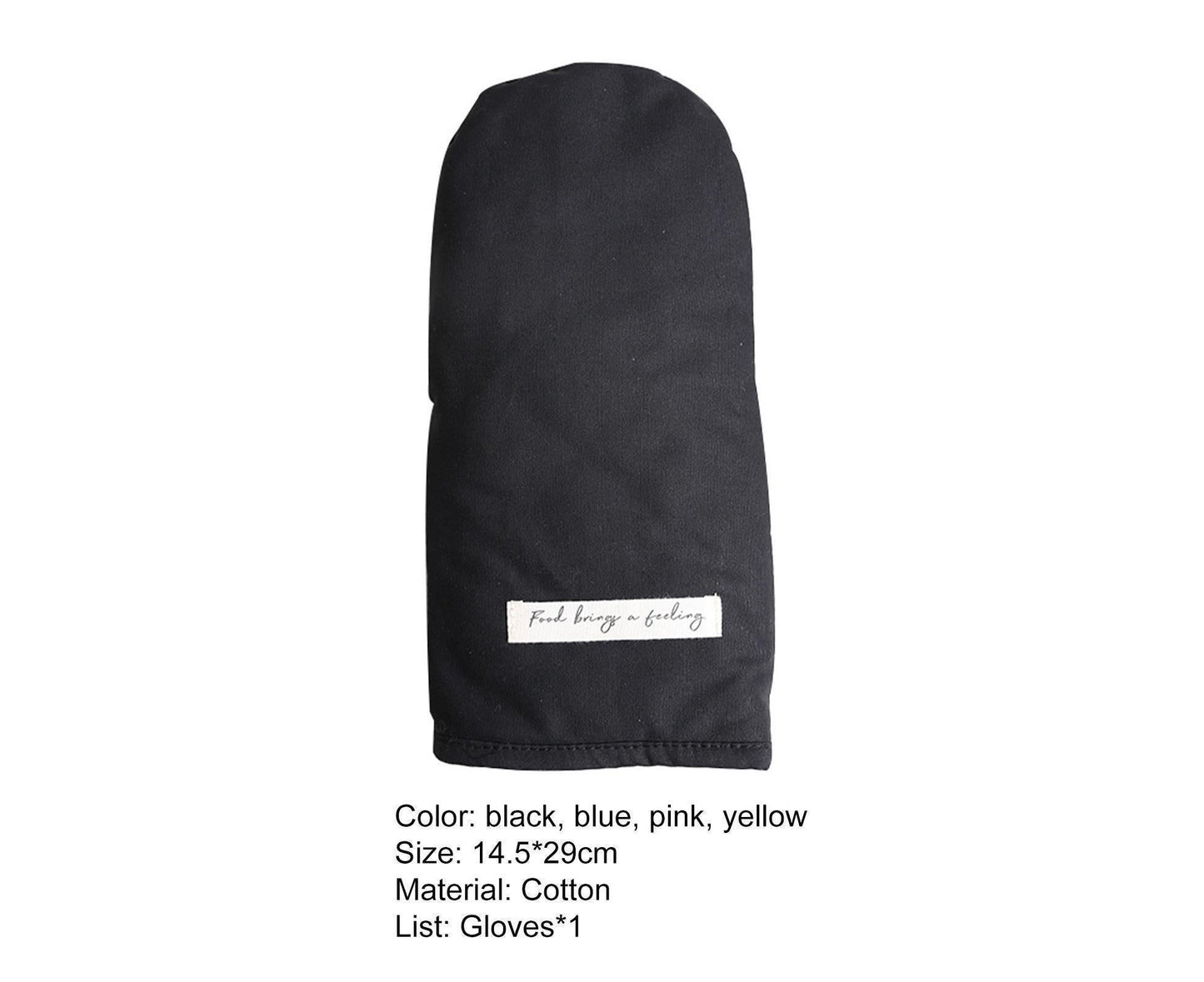 Heat Insulated Glove Cotton Grilling Gloves-Black