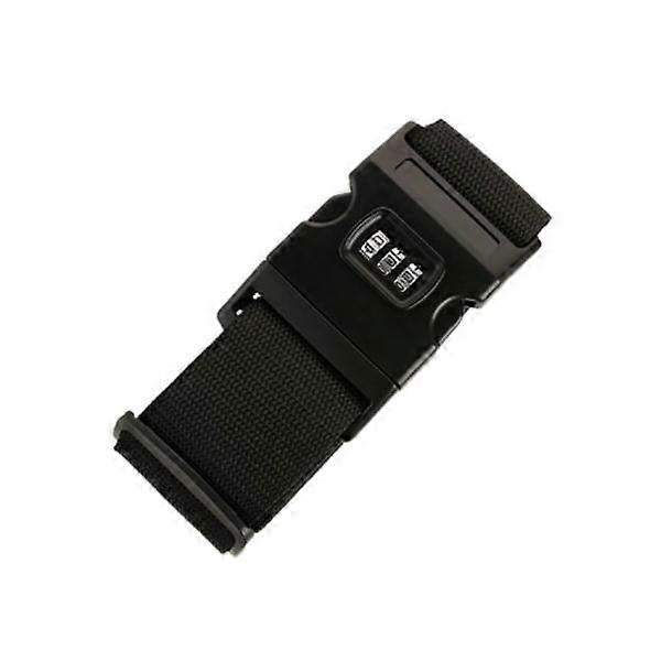 2-Pack Black Luggage Strap with Lock - Adjustable Travel Belt Set