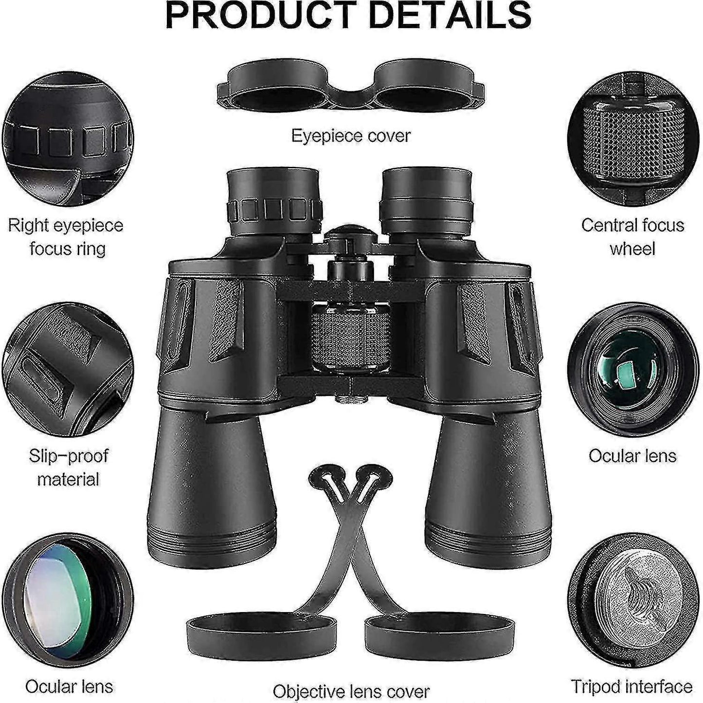 20x50 Hunting Binoculars with Night Vision Bird Watching Compact Binoculars