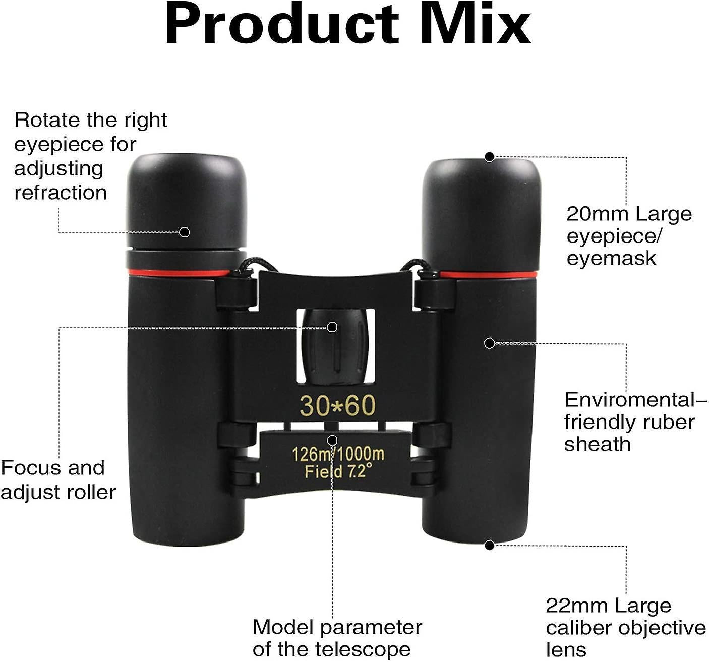 Compact Foldable Telescope for Babies Lightweight Binoculars for Travel