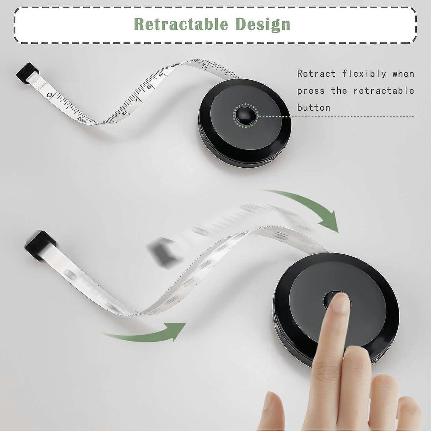 2pcs Fabric Tape Measure Retractable Body Measuring Tape Soft Sewing Tool