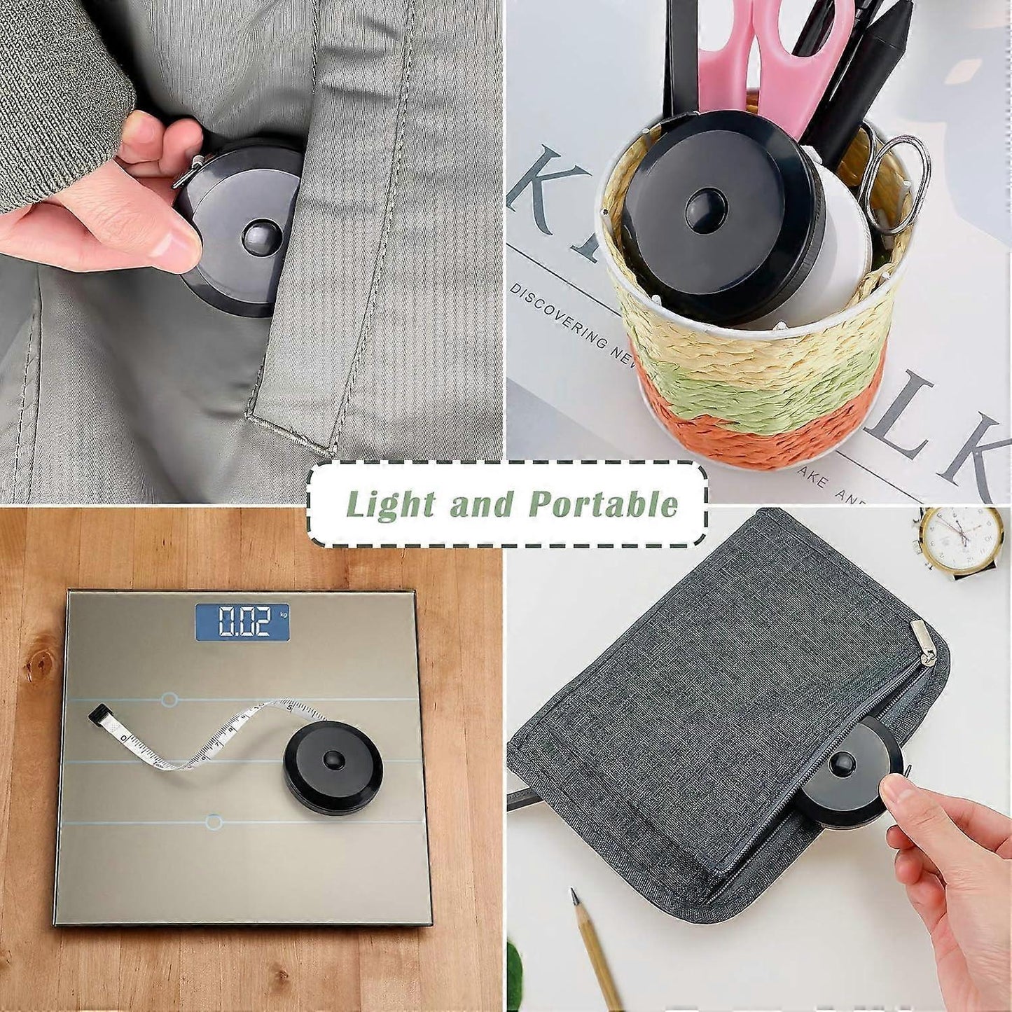 2pcs Fabric Tape Measure Retractable Body Measuring Tape Soft Sewing Tool