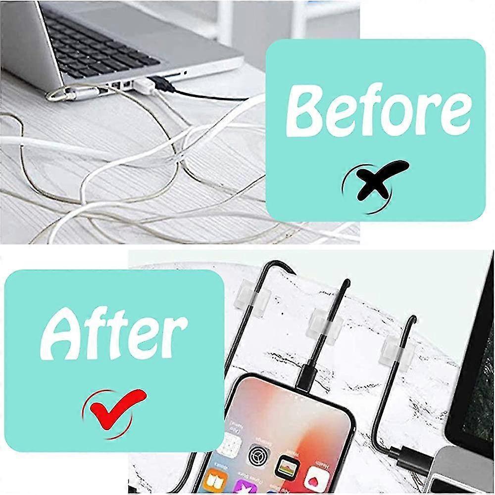 Self-Adhesive Cable Holder Set Wire Clips Cord Clamps for Cable Management