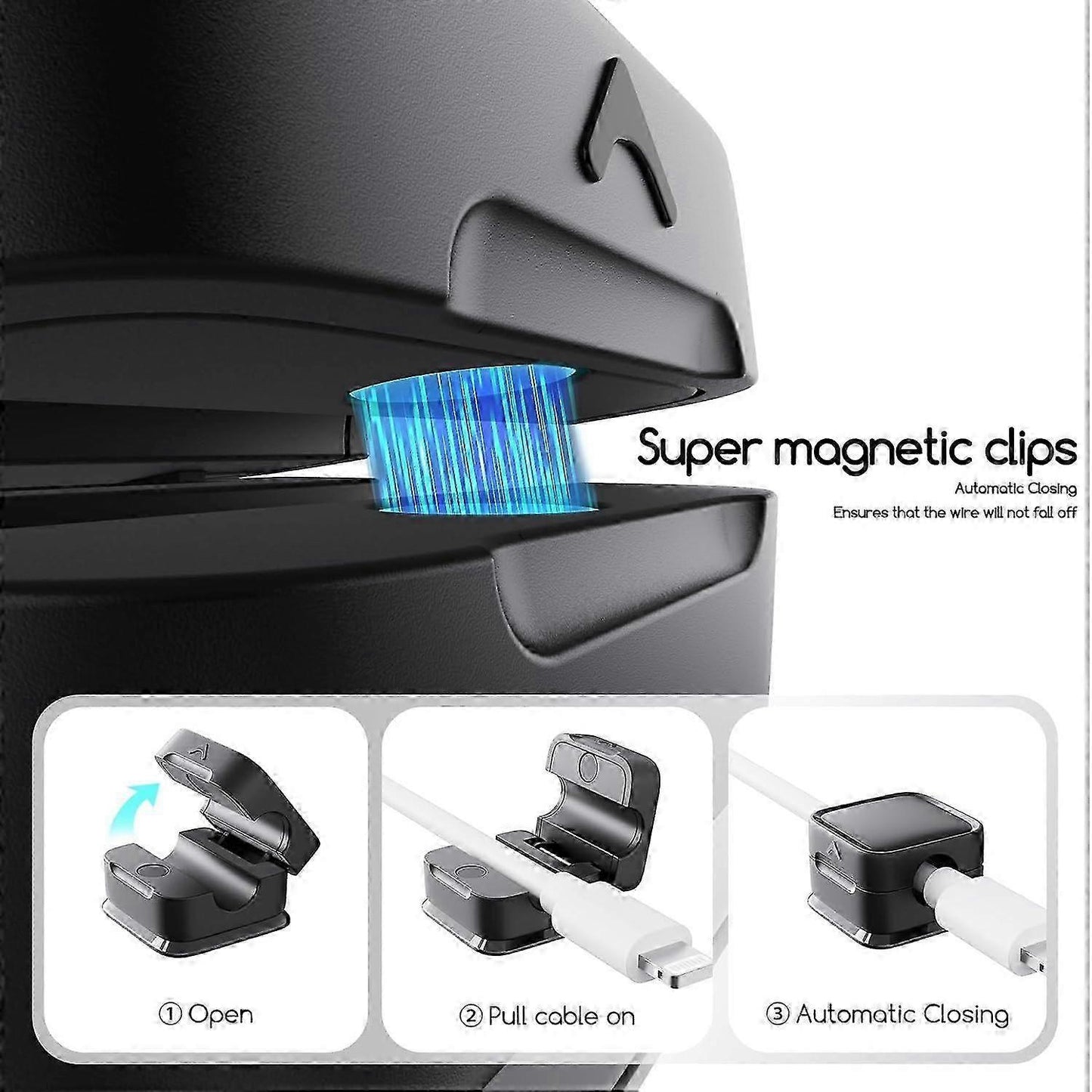 6-Pack grip Cable Clips Desk Organizer Strong Adhesive Cord Holders for Home