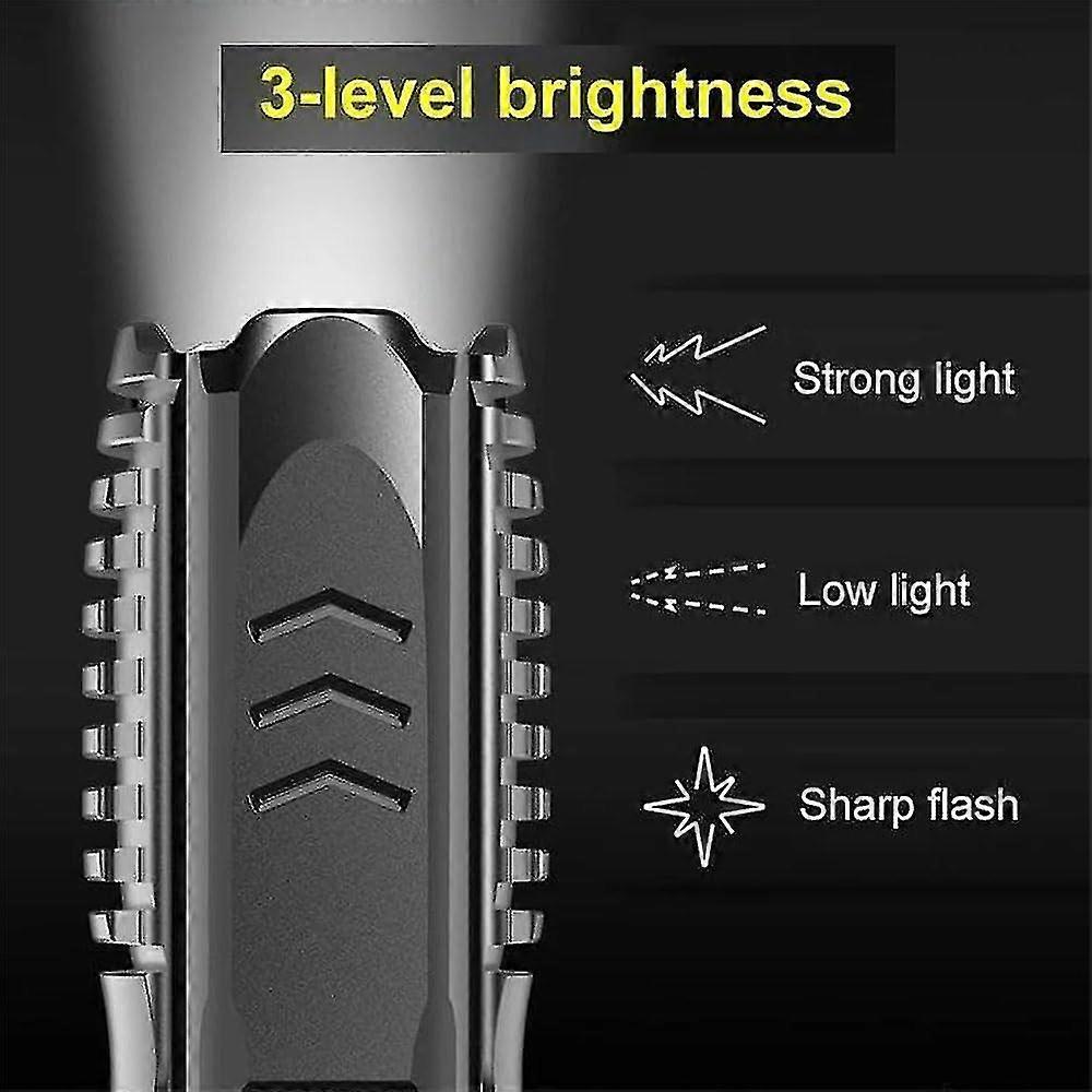 Multifunctional Waterproof Rechargeable Flashlight (Black, 1pc)