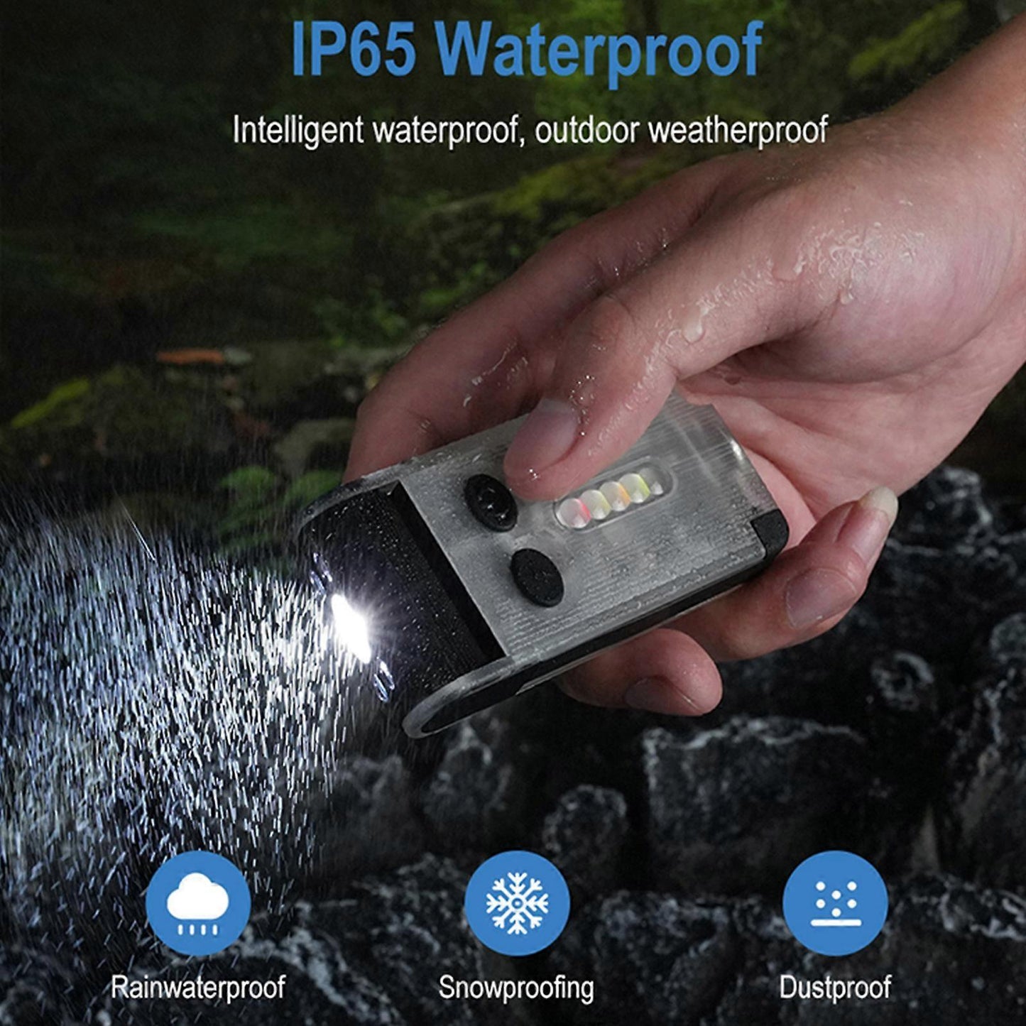 Rotatable LED Flashlight IP65 Waterproof Rechargeable Torch for Camping Use