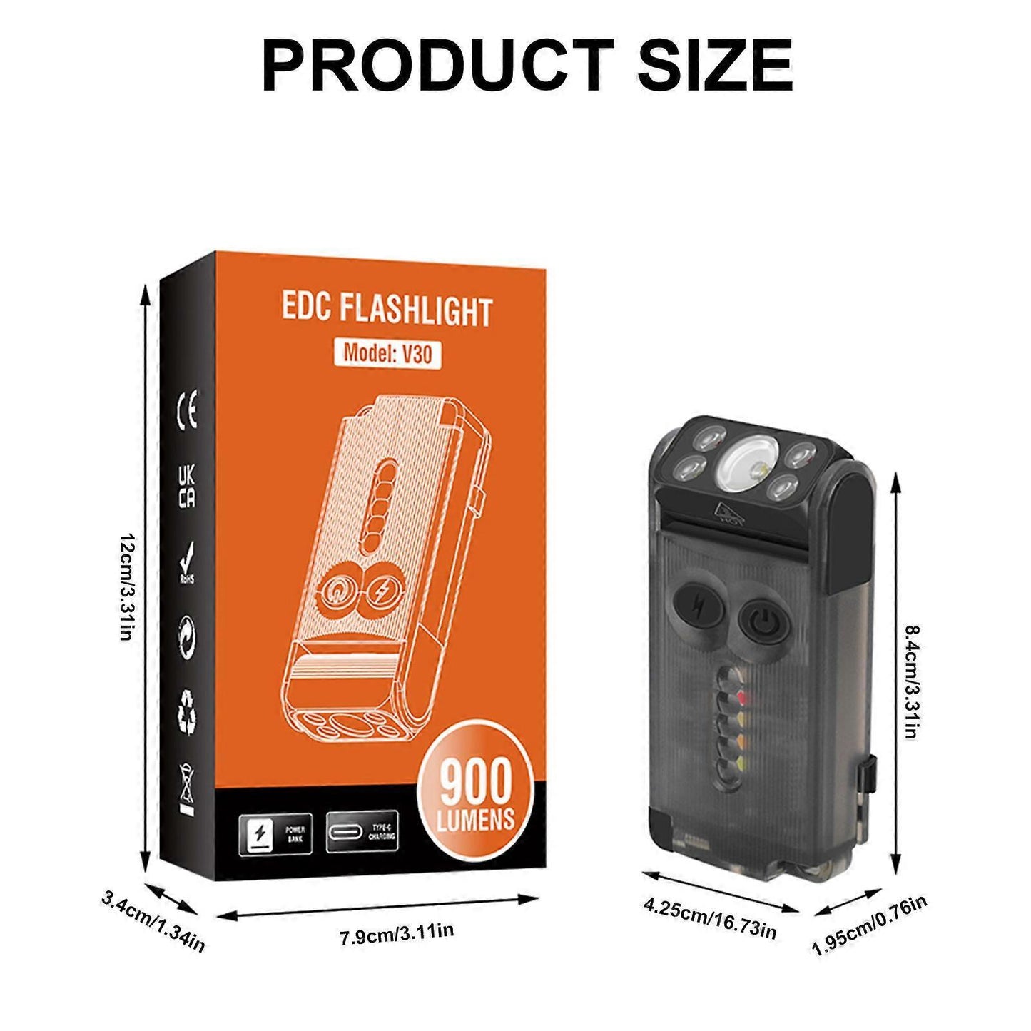 Rotatable LED Flashlight IP65 Waterproof Rechargeable Torch for Camping Use