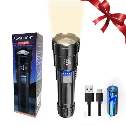 Super Bright Rechargeable Flashlight Zoomable with Multiple Modes Battery Powered