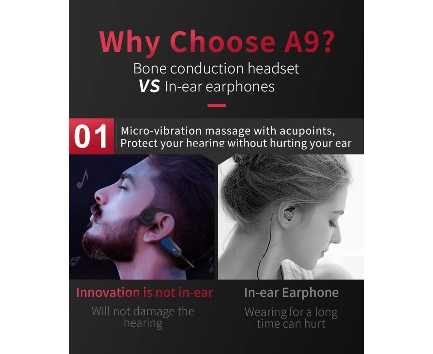 Bone Conduction Headphones,Bluetooth Wireless Headphones