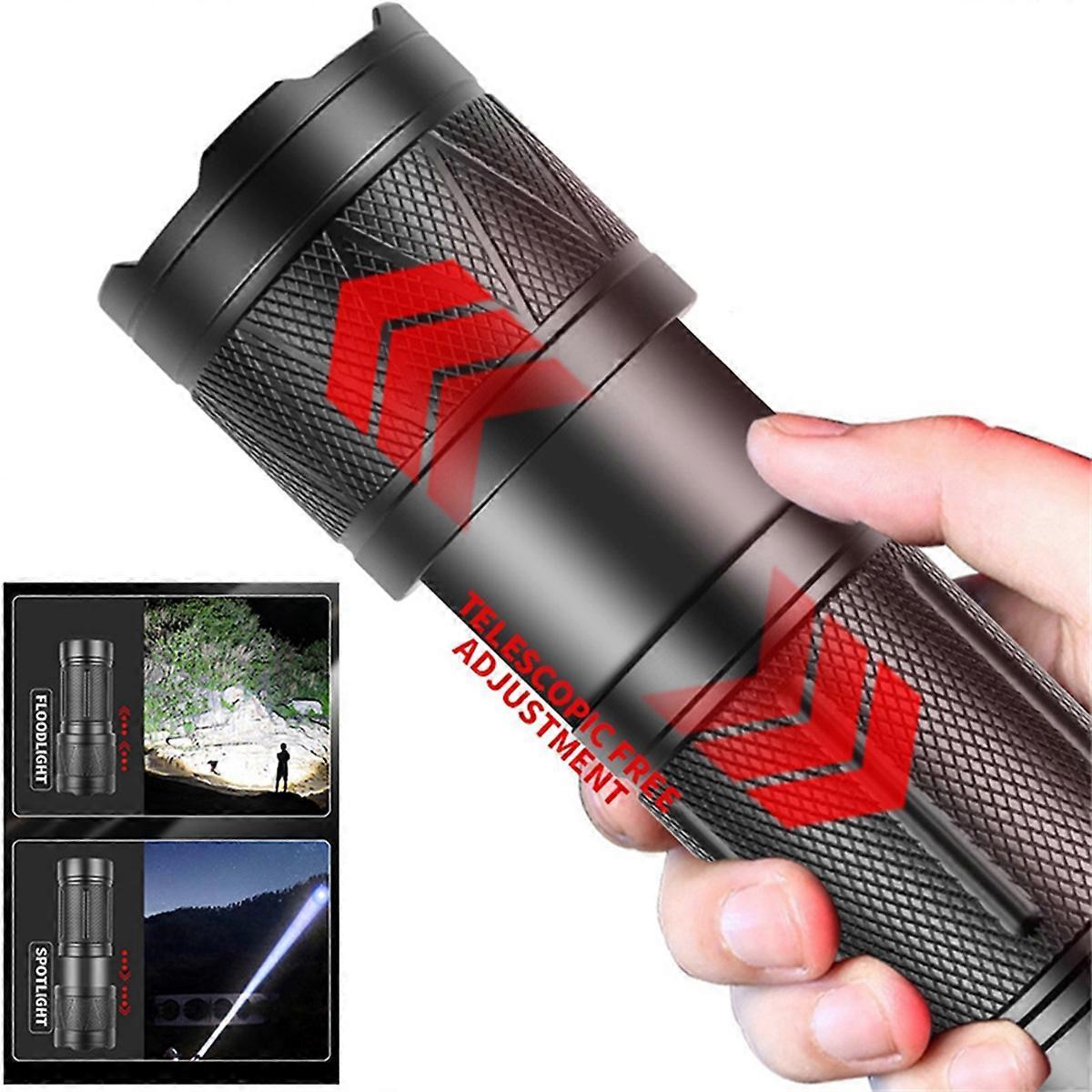 Ultra-Bright Handheld Flashlight Rechargeable Zoomable Tactical Torch