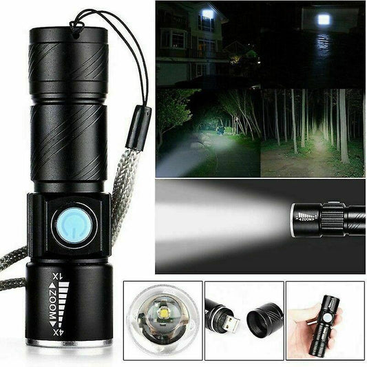 Rechargeable Aluminum LED Scuba Flashlight Waterproof Torch for Hiking & Diving