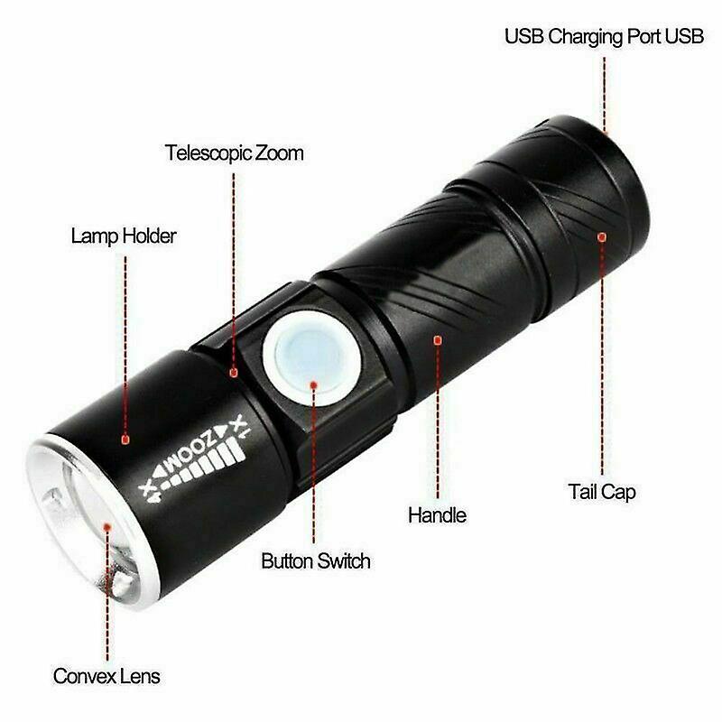 Rechargeable Aluminum LED Scuba Flashlight Waterproof Torch for Hiking & Diving