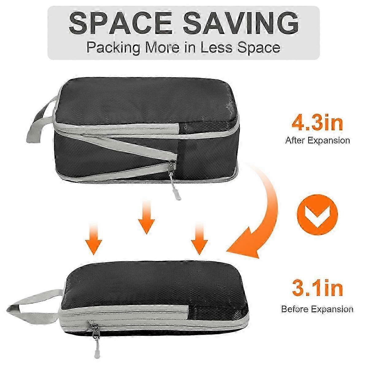 4pcs Ultralight Compression Packing Cubes for Carry-On Suitcase Travel Bags