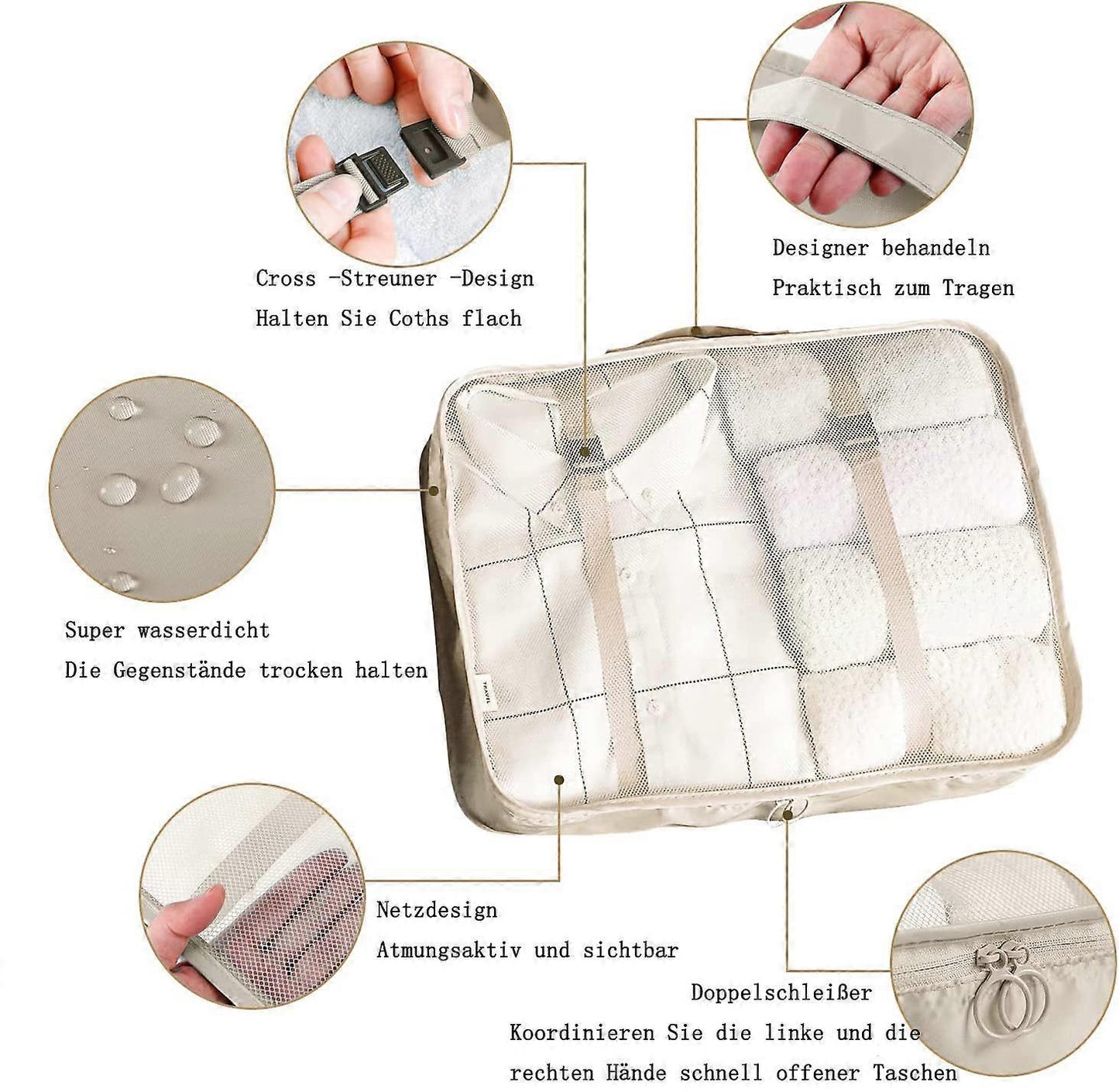 Waterproof Travel Packing Cube Suitcase Organizer Bag
