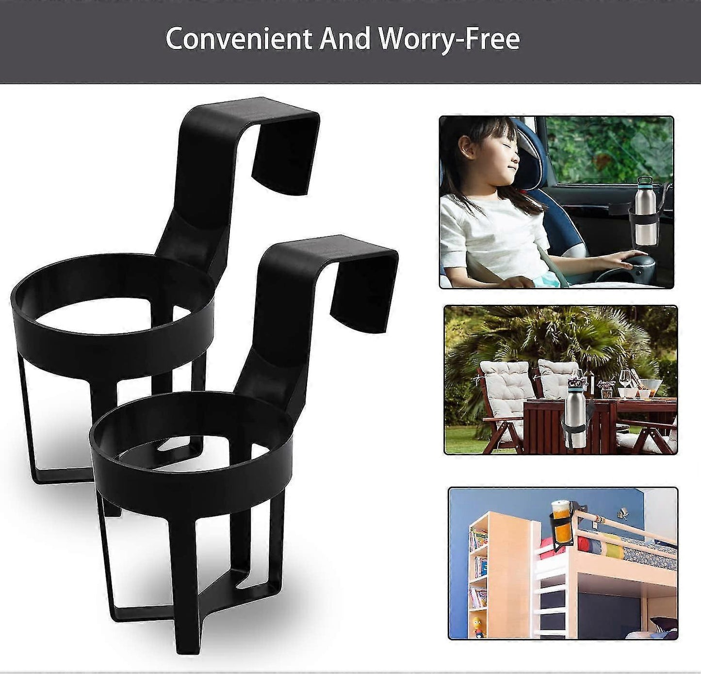 2pcs Plastic Car Cup Holders - Auto Drink Holders for Soda, Water, Coffee