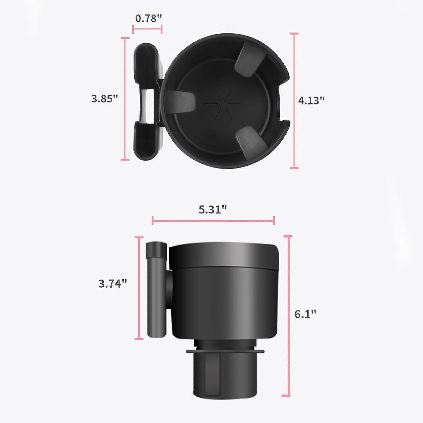 Car Cup Holder with Phone Holder - Organizer Expander in Grey Color