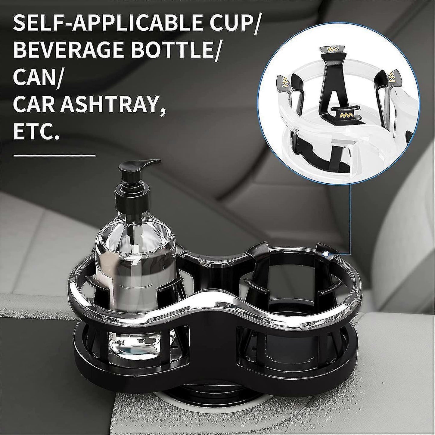 2-in-1 Car Drink Cup Holder - Adjustable Car Accessory for Bottle & Cans