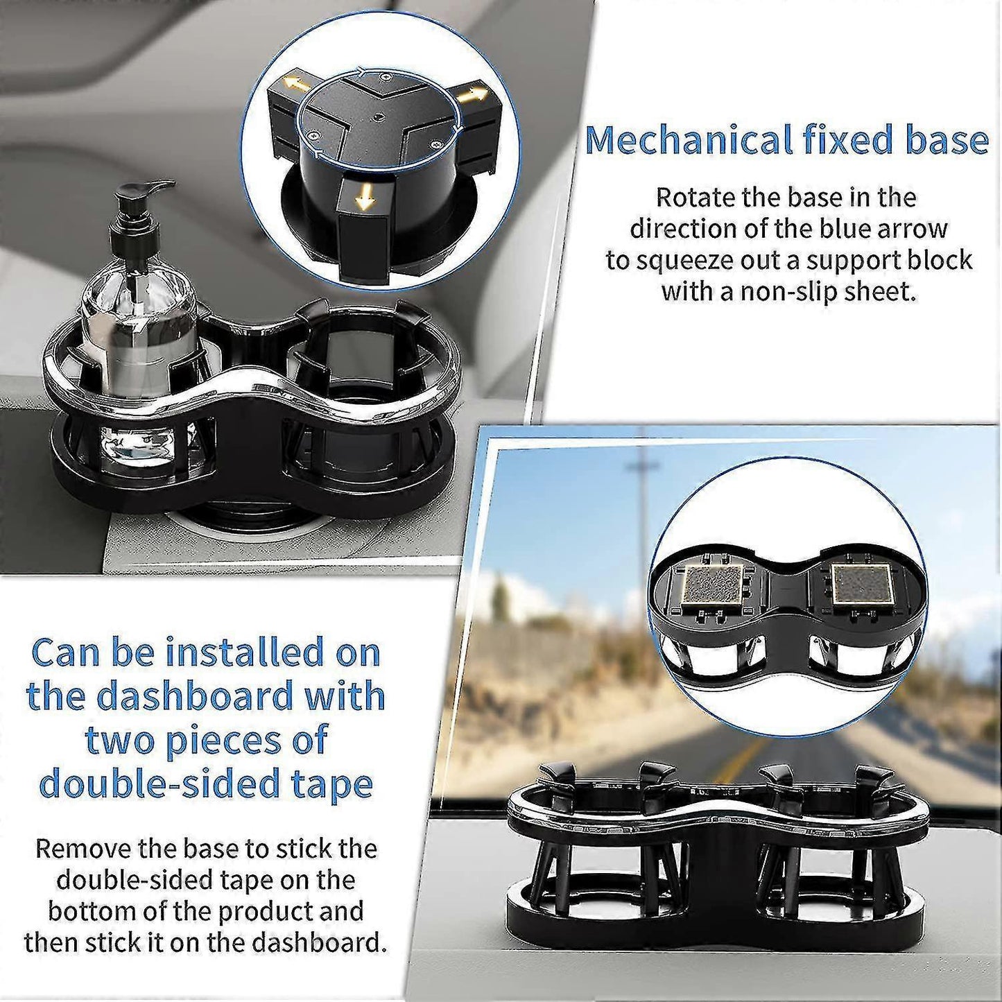 2-in-1 Car Drink Cup Holder - Adjustable Car Accessory for Bottle & Cans