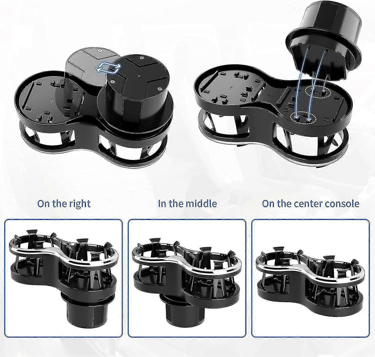 2-in-1 Car Drink Cup Holder - Adjustable Car Accessory for Bottle & Cans
