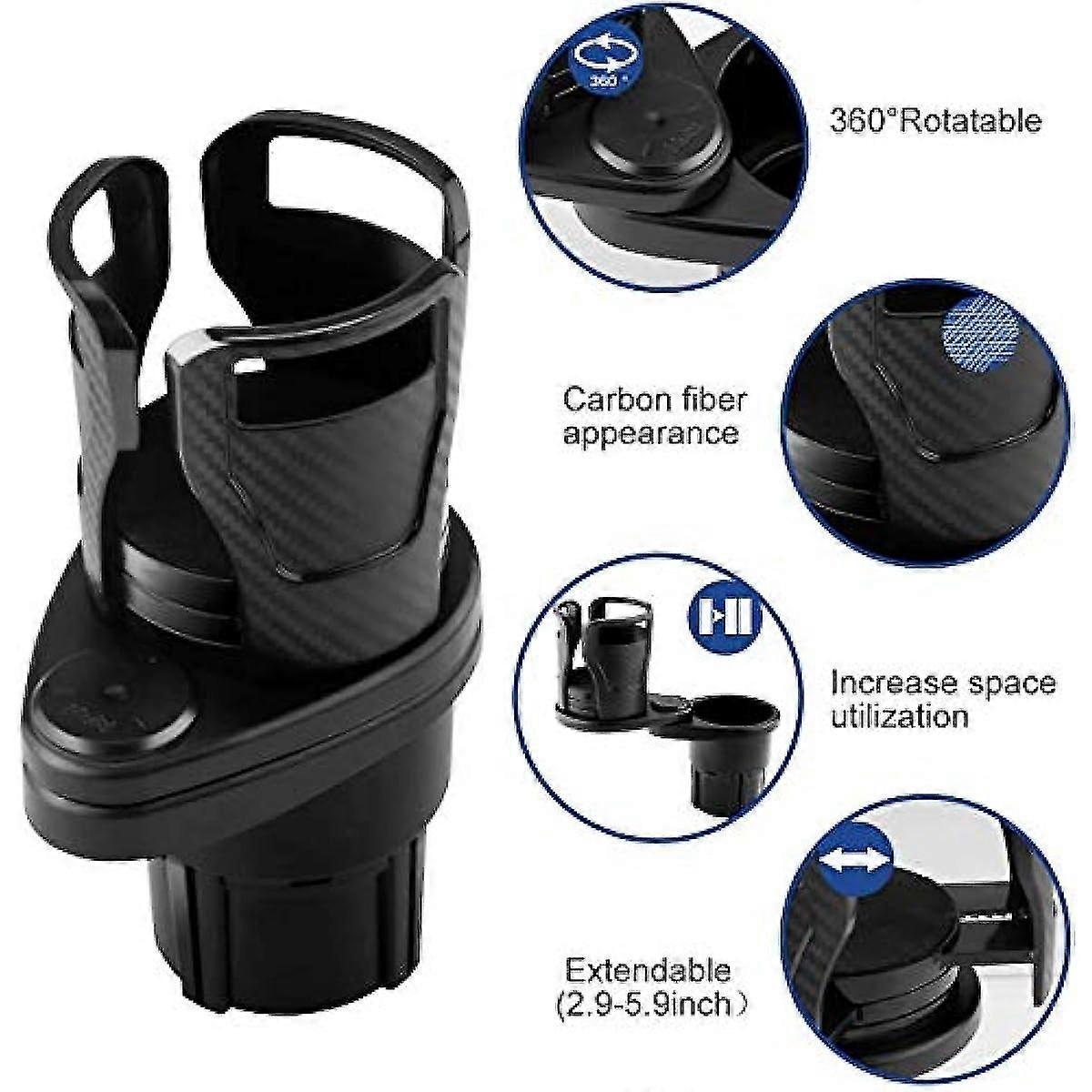 Dual Car Cup Holder - Expandable Adjustable Drink Holder for Car Use