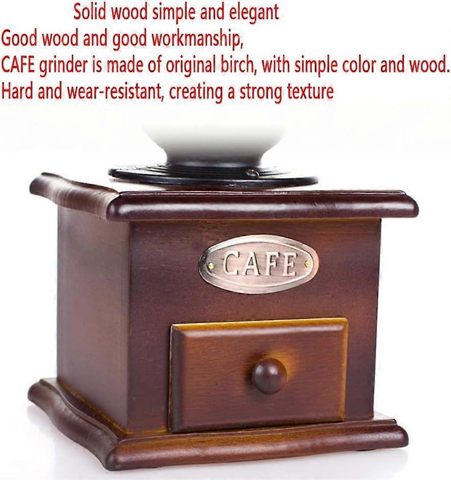 Vintage Hand Coffee Grinder - Manual Crank Flower Grinder with Classic Design
