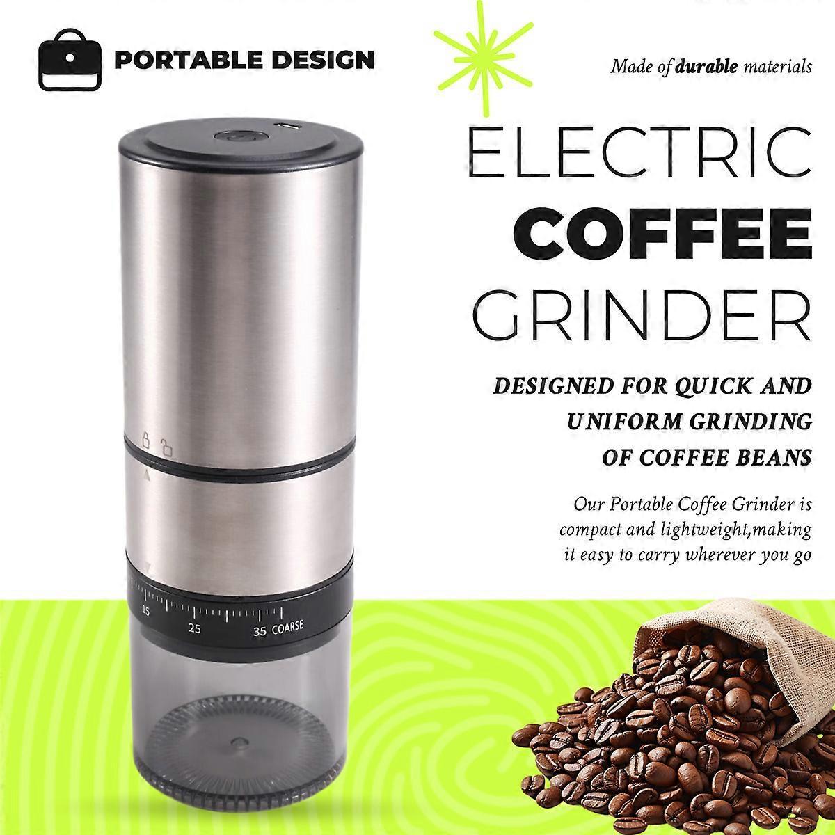Electric Coffee Grinder - Rechargeable USB Bean Mill, Portable Automatic Grinder